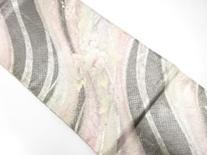 佐賀錦　流水に枝花模様織り出し　袋帯